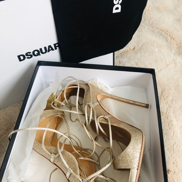 DSQUARED2 RIRI Sandal Gold  BOX AND DUST BAG  38 - Picture 2 of 8